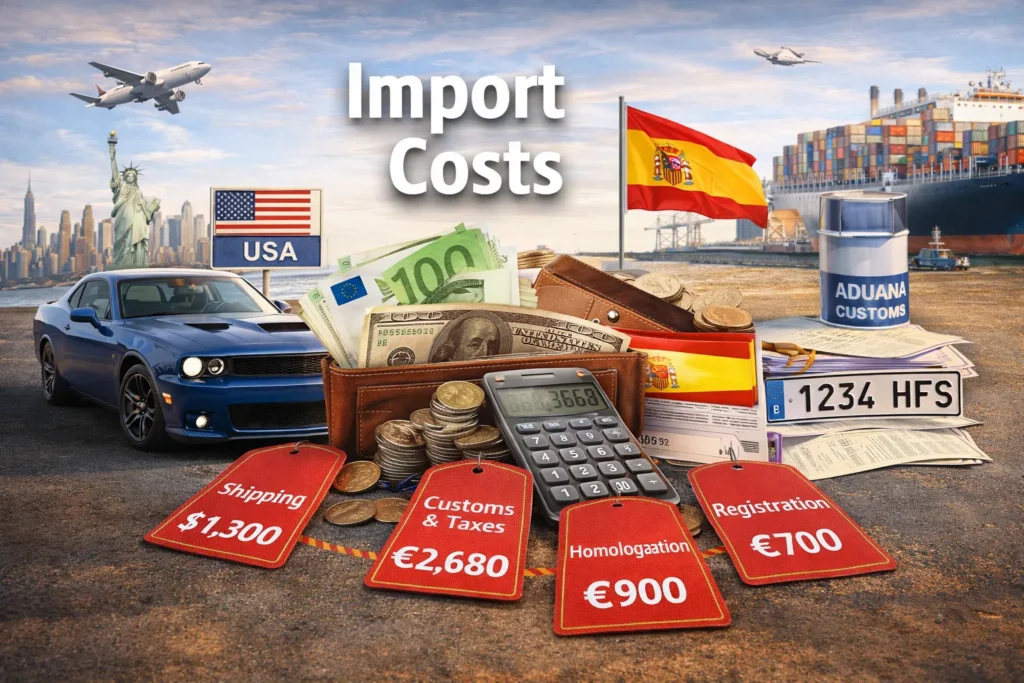 How Much Does It Cost to Import a Car from the USA to Spain? (2026 Guide)